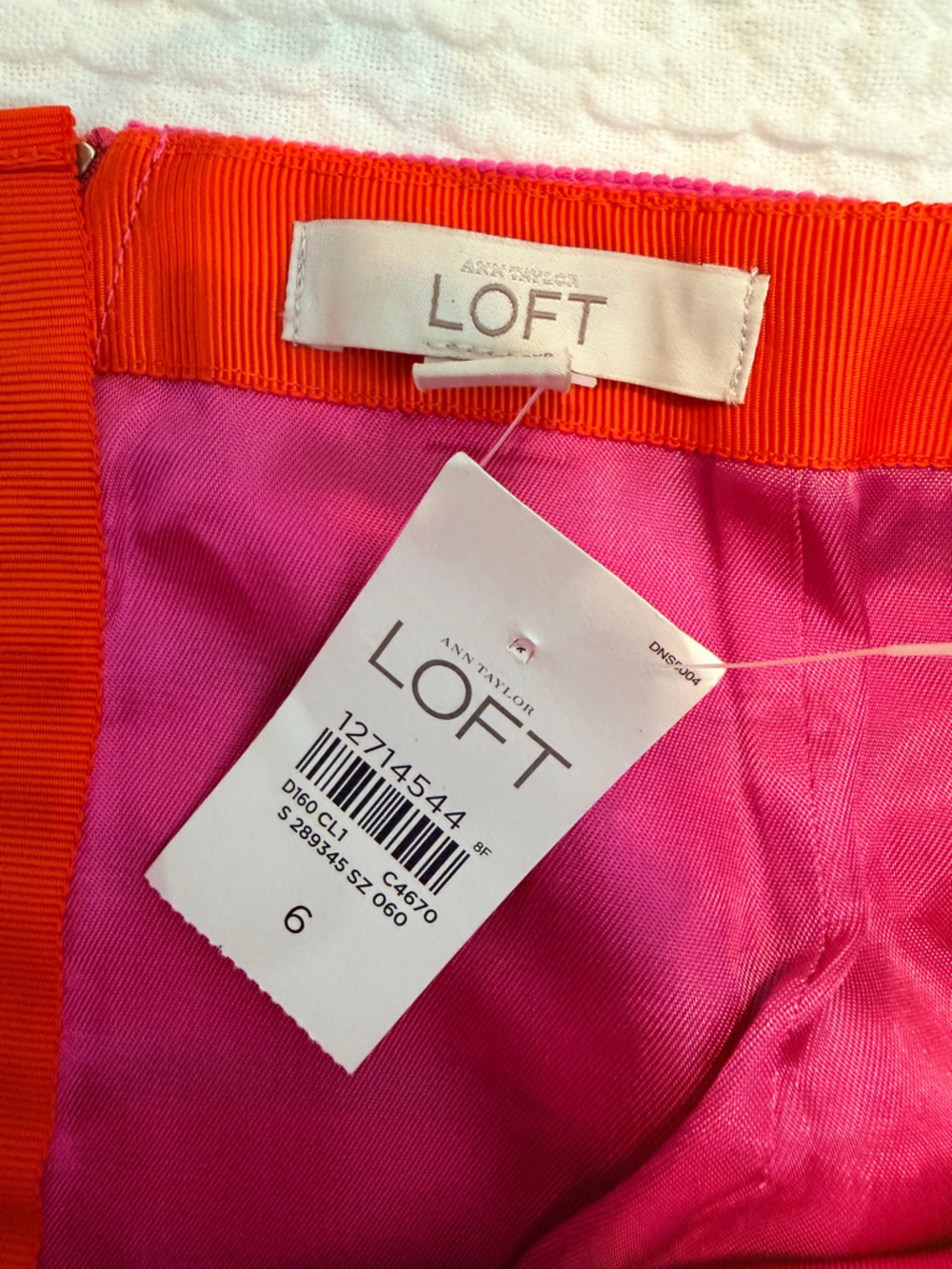 LOFT NWT Pink & Black Striped Block Mini Skirt - Picture 3 of 9